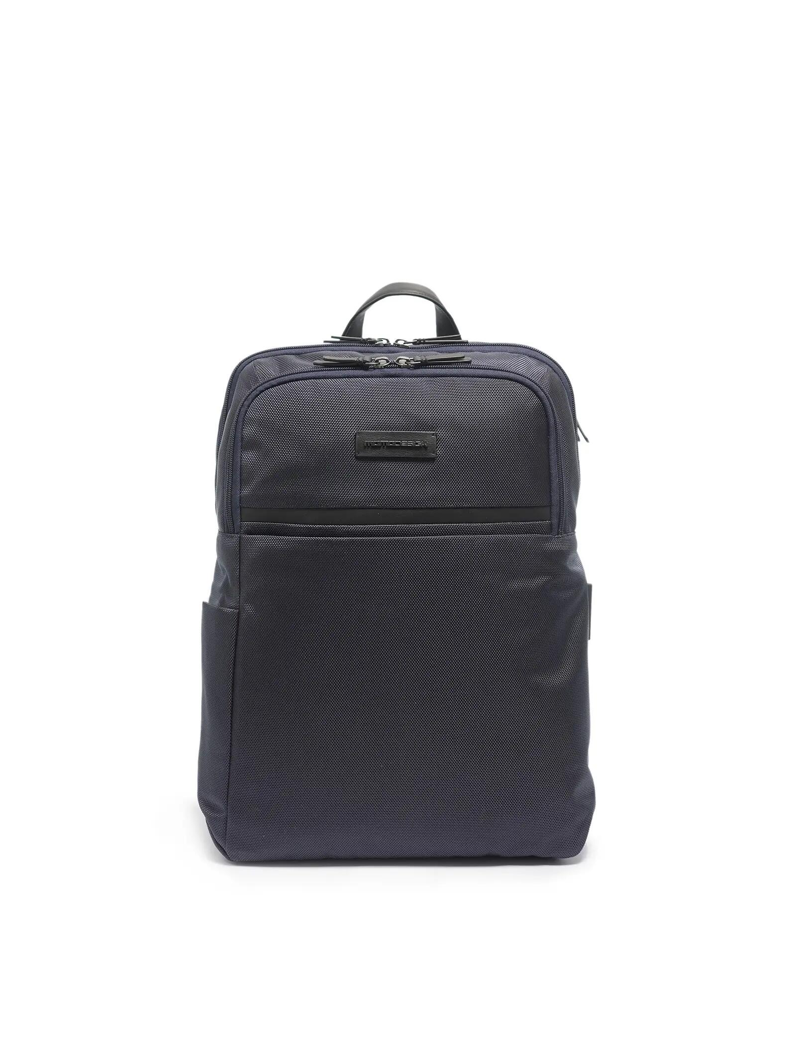 Rucsac Momo Design bărbați negru ecopiele cu fermoar - Casual