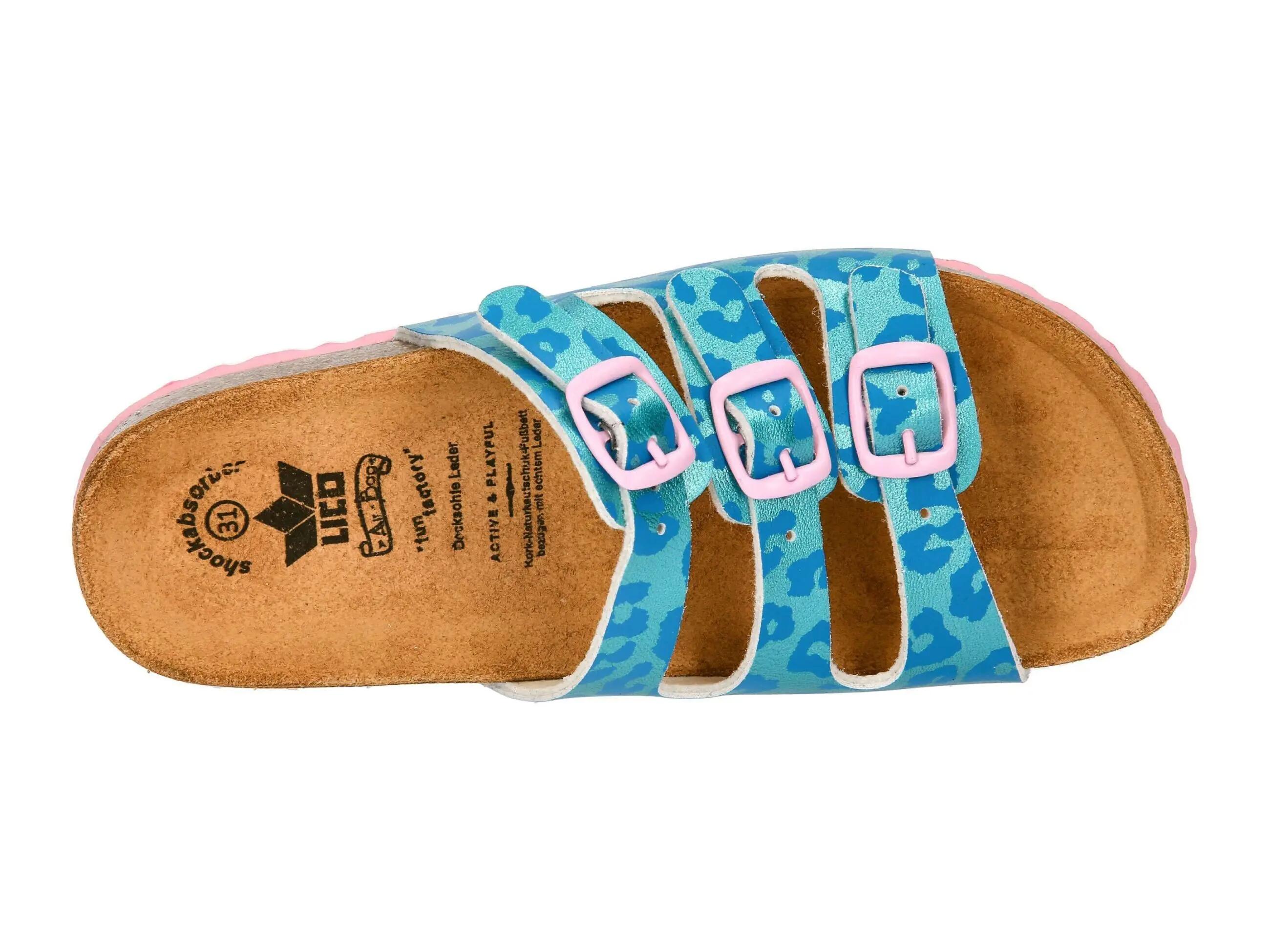 Mule enfant LICO Bioline Kids à 3 boucles réglables, turquoise 5/6