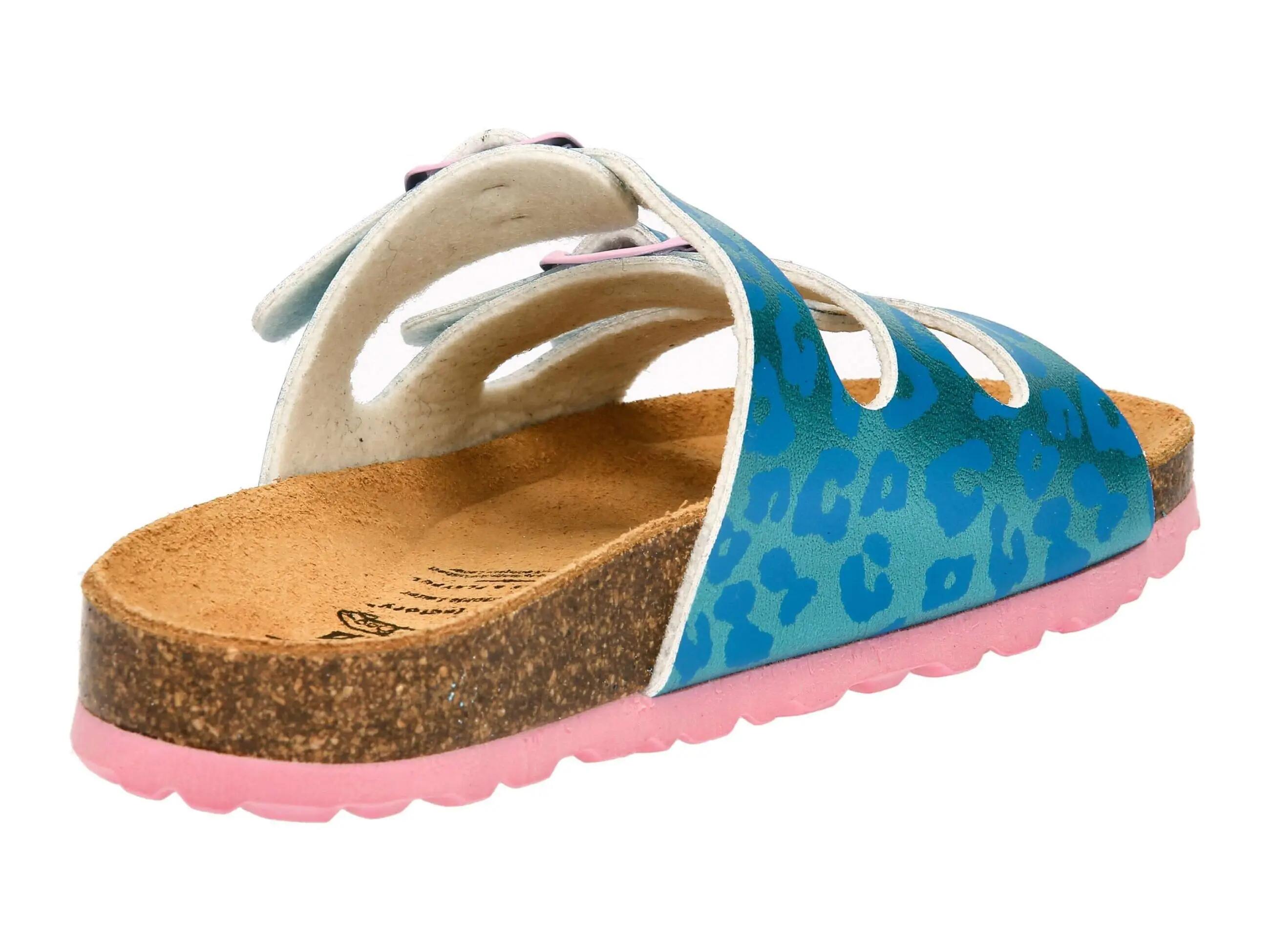 Mule enfant LICO Bioline Kids à 3 boucles réglables, turquoise 4/6