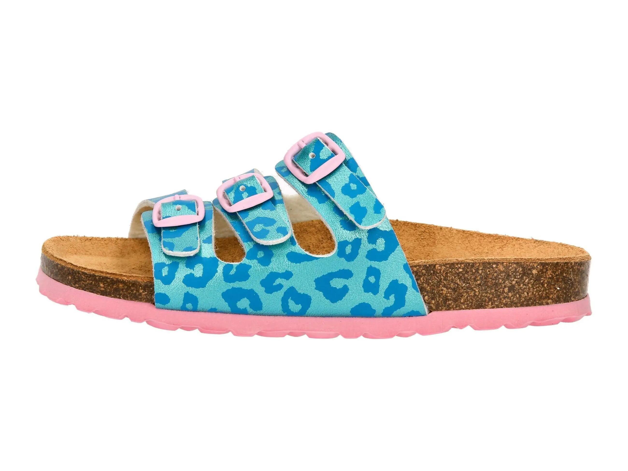 Mule enfant LICO Bioline Kids à 3 boucles réglables, turquoise 2/6