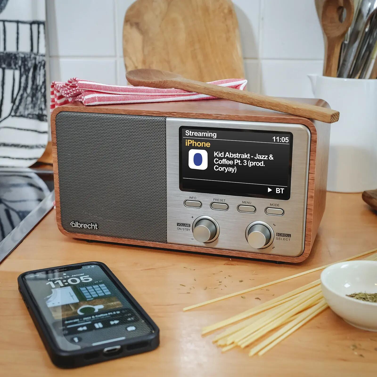 Radio numérique DAB+ FM Bluetooth écran couleur 4,3" réveil Albrecht DR 760 8/10