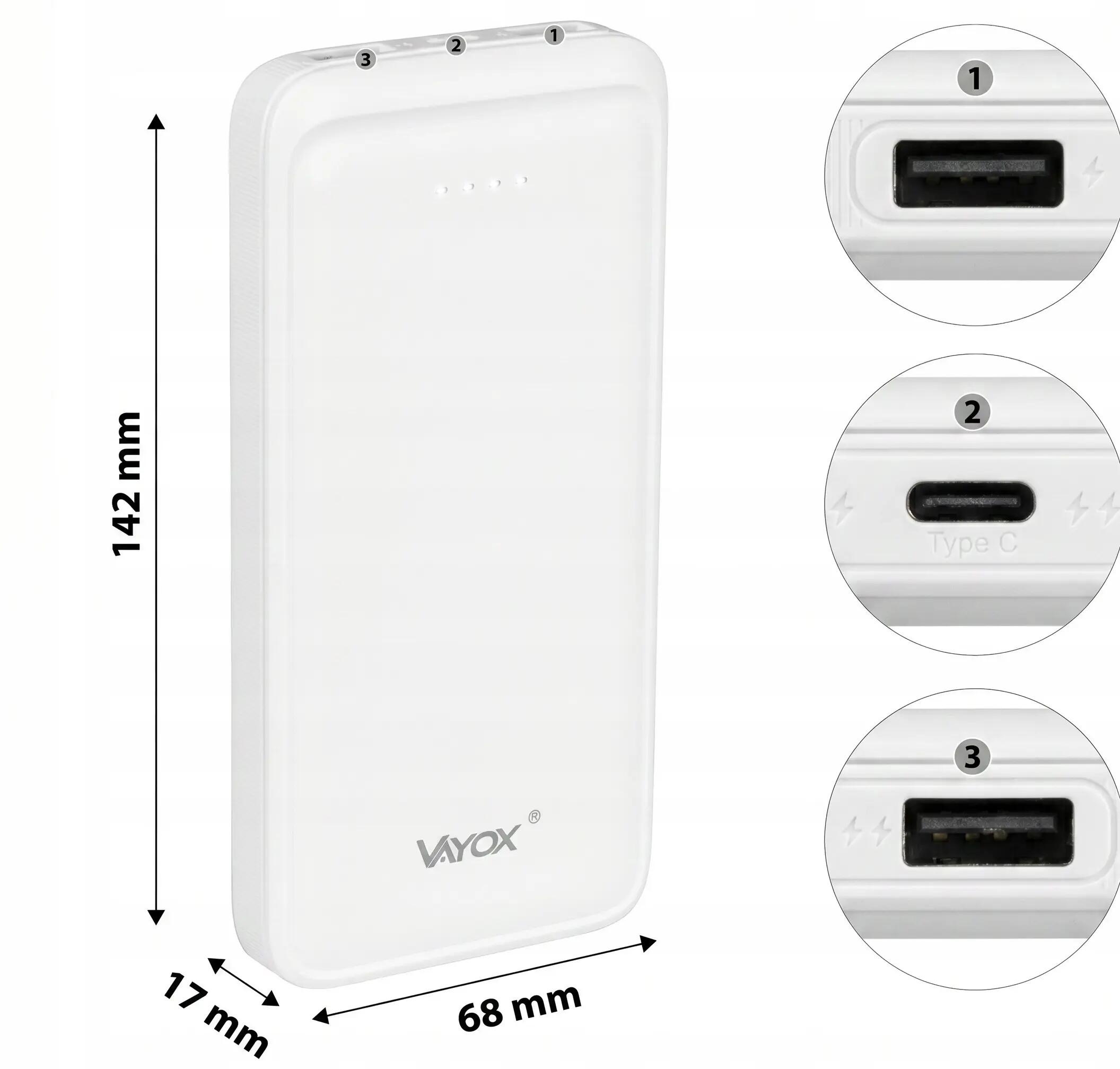 Powerbank Vayox VA0340 10000mAh 2xUSB USB-C 5/11