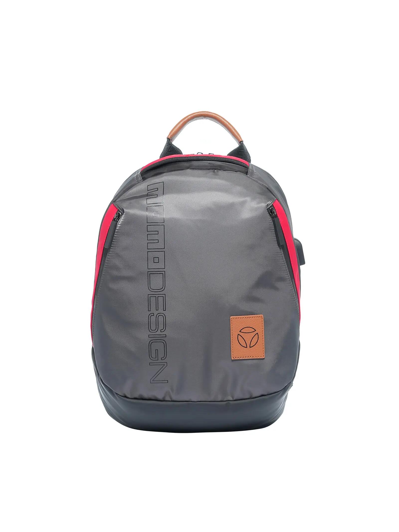 Rucsac Momo Design bărbați negru cu fermoar și mâner din piele naturală