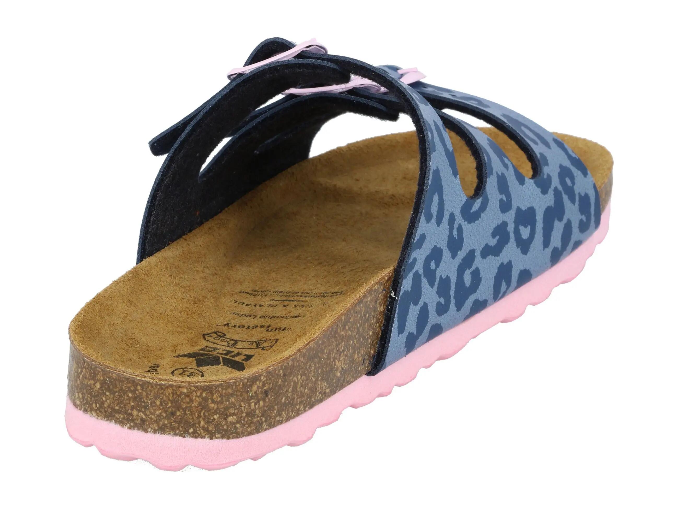 Kinder - pantolette - 3 verstellbare schnallen - bioline - blau 4/6