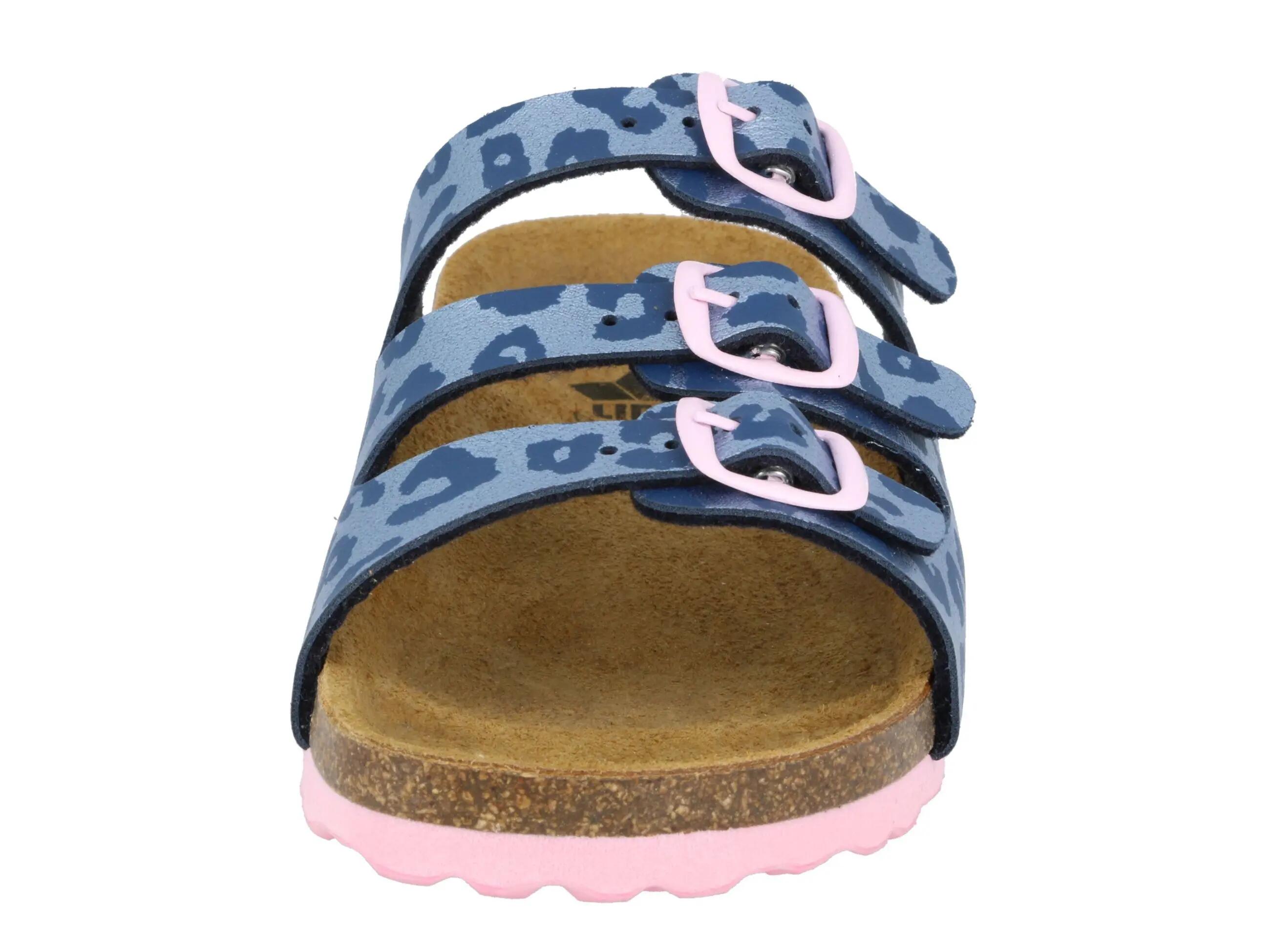 Kinder - pantolette - 3 verstellbare schnallen - bioline - blau 3/6
