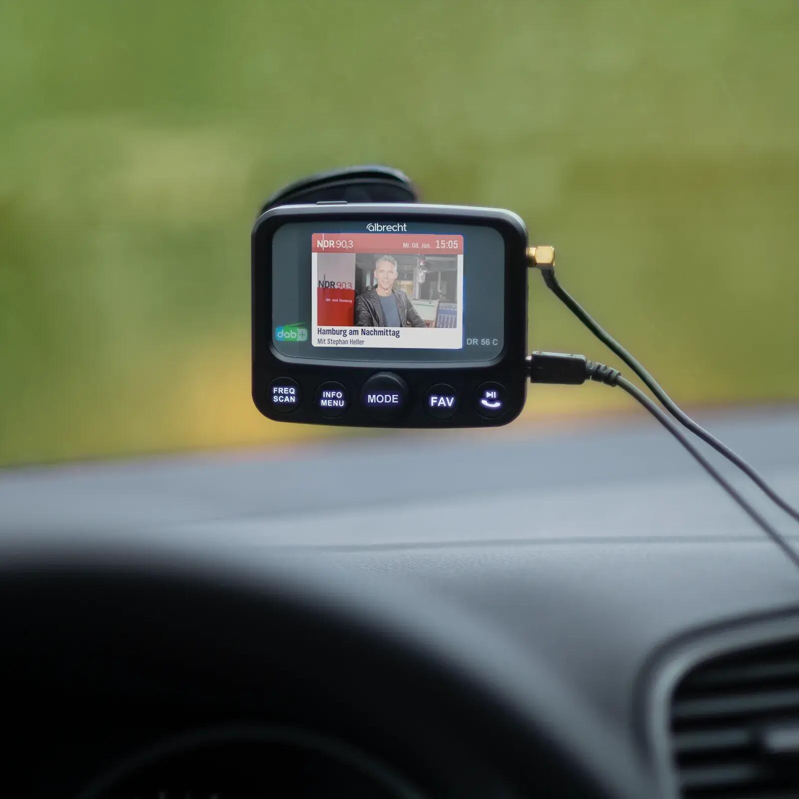 Adaptateur DAB+ voiture camping-car transmetteur FM Bluetooth Albrecht DR 56 C 4/6