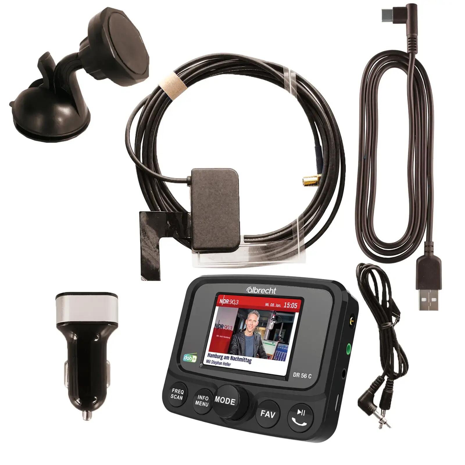 Adaptateur DAB+ voiture camping-car transmetteur FM Bluetooth Albrecht DR 56 C 2/6