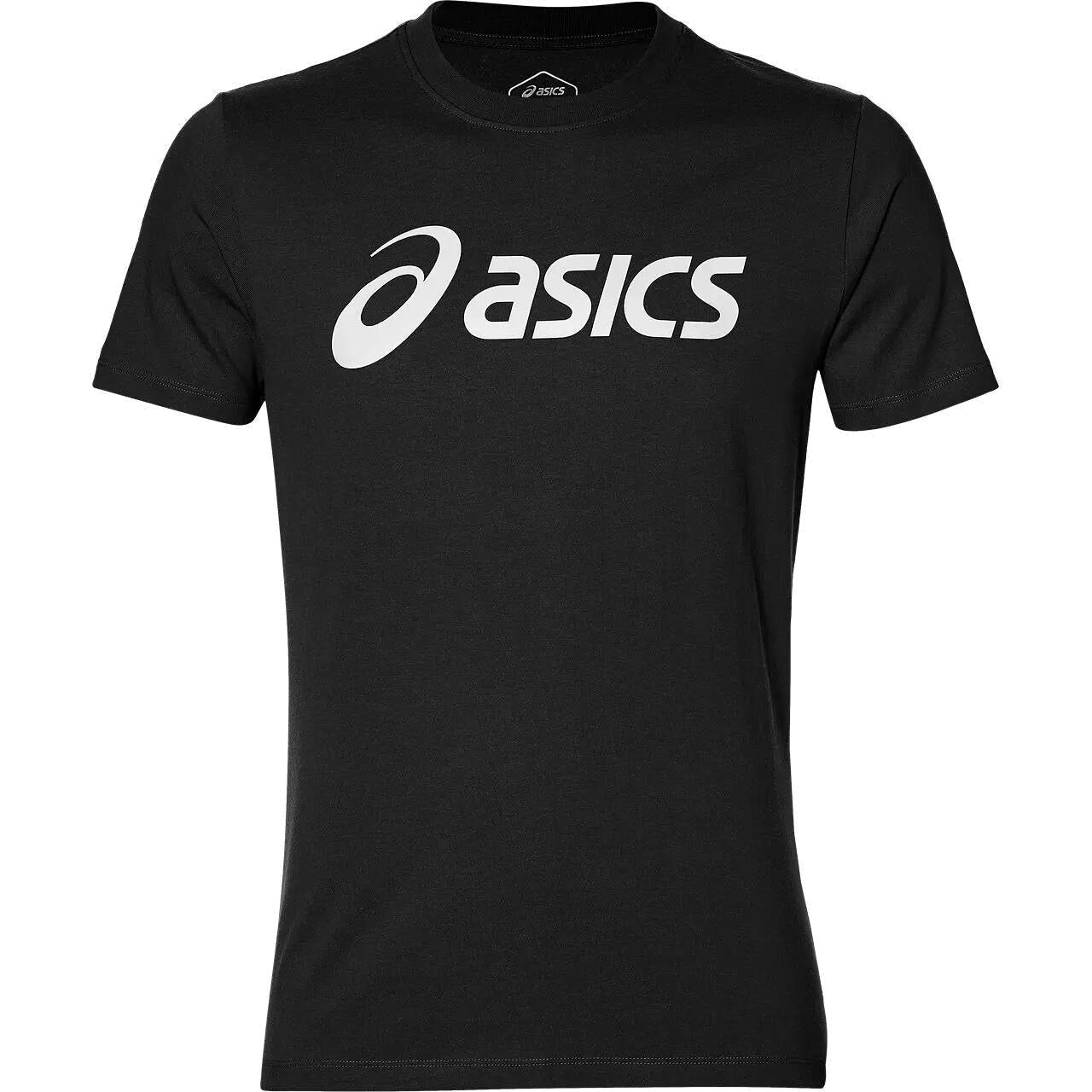 Asics Big Logo T-Shirt für Herren, schwarz, kurzärmelig 6/7