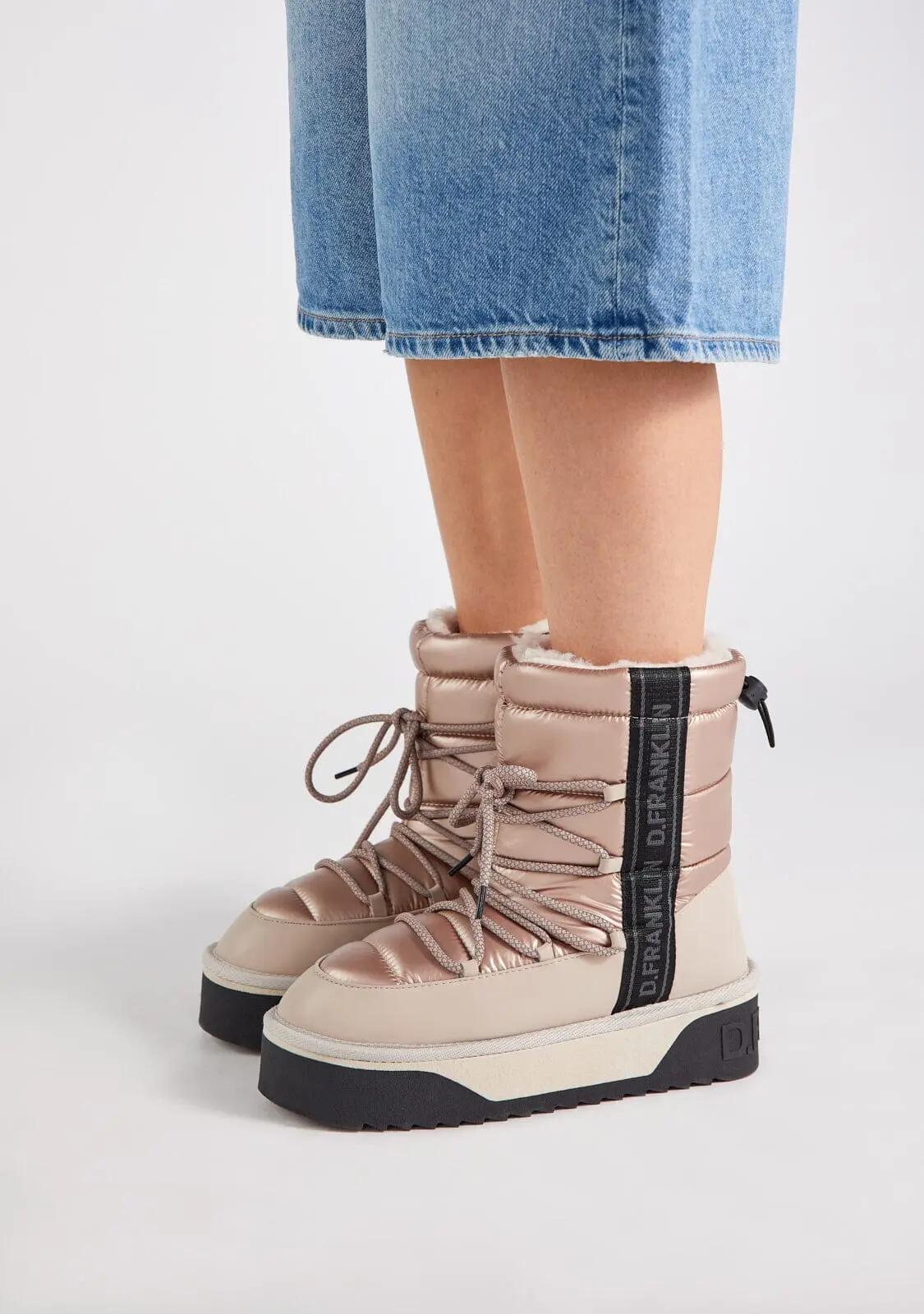 Bottines après-ski - Sport - Femme - Plateforme, talon 5 cm - DFSH-371006 - Rose 5/7