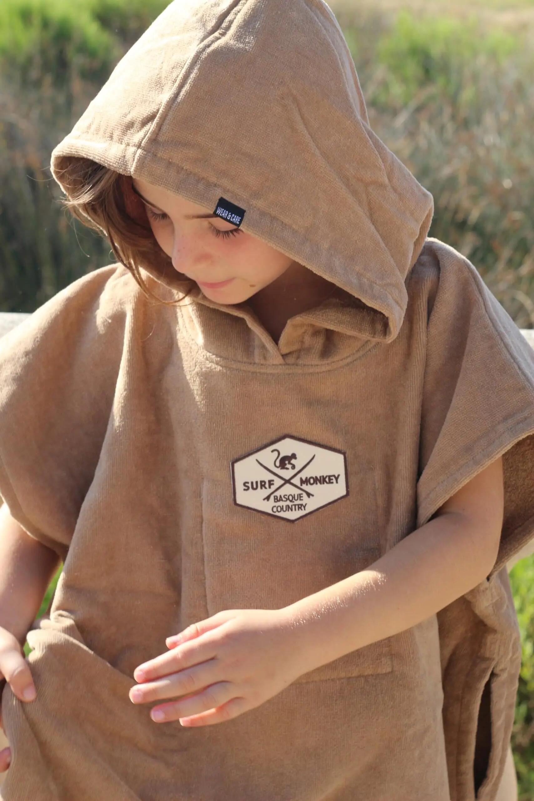 Kinderponcho aus Bio-Baumwolle (Beige, 10-14) 3/5