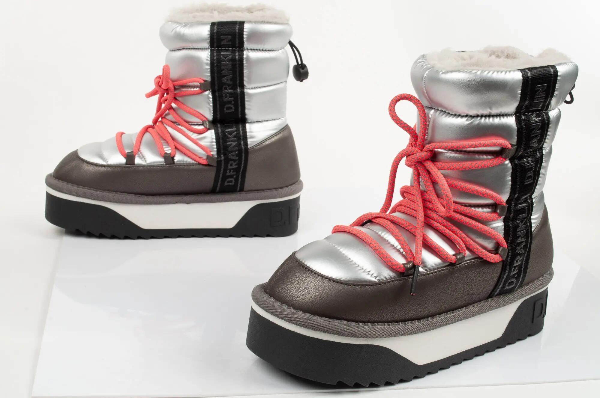 Bottes plateforme sportswear femme, doublure textile, DFSH-371006, argenté 5/7