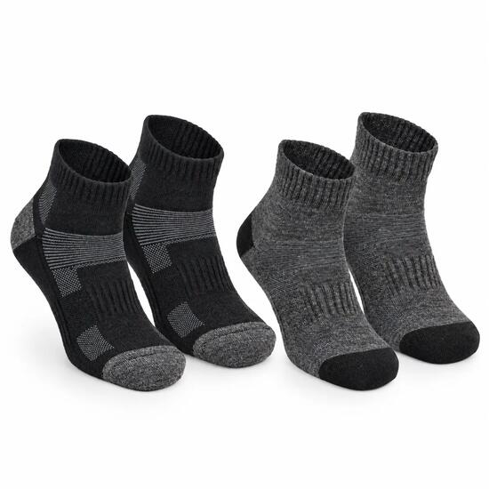 2p Chaussettes de randonnée en laine mérinos à double couche anti-ampoules-Avery
