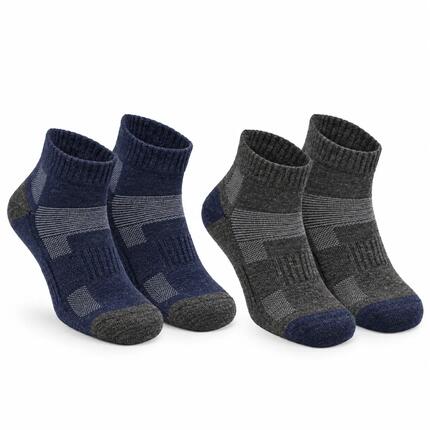 2p Chaussettes de randonnée en laine mérinos à double couche anti-ampoules-Avery