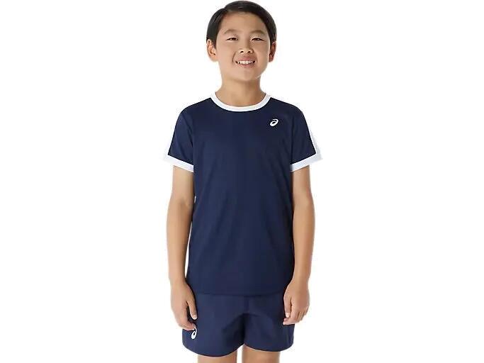 Junior Tennis Top Navy - Short-Sleeve T‑Shirt, Quick‑Dry Fabric 6/7