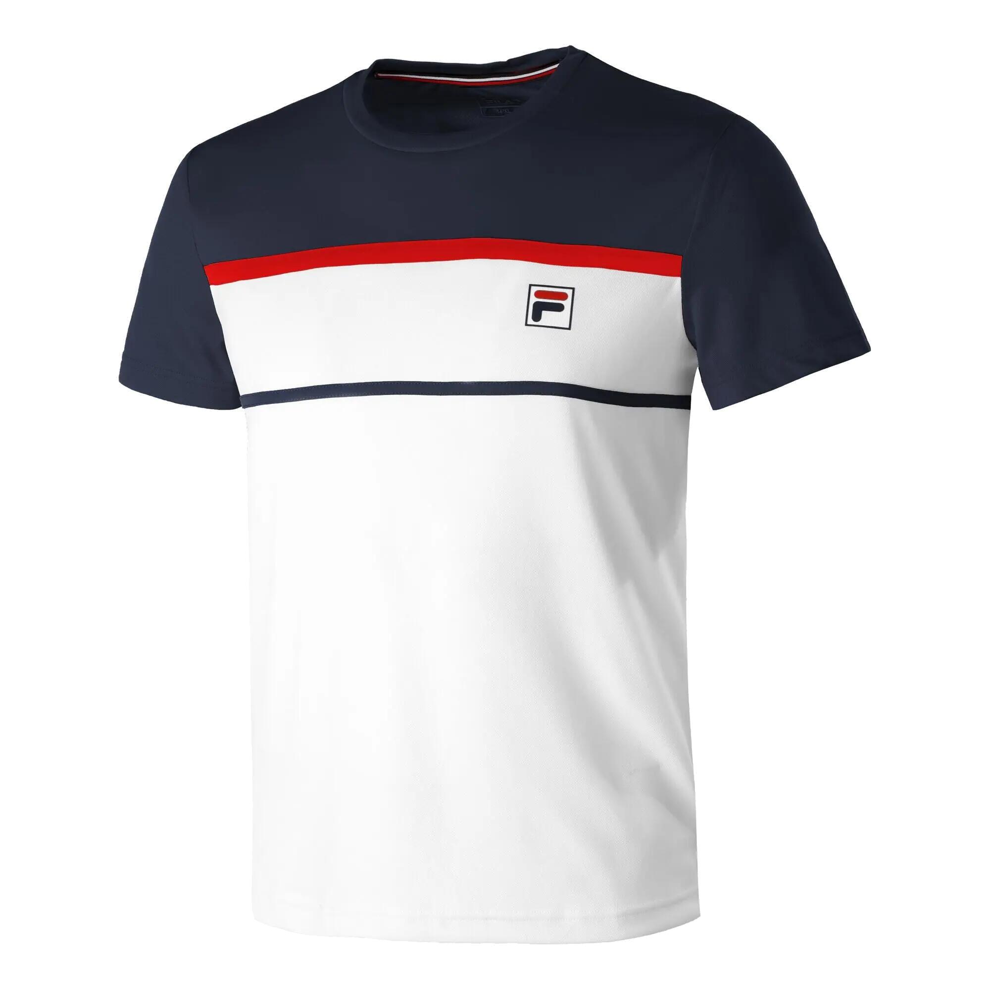 T-Shirt Fila Steve Herren weiss/dunkelblau kurzärmelig 2/3