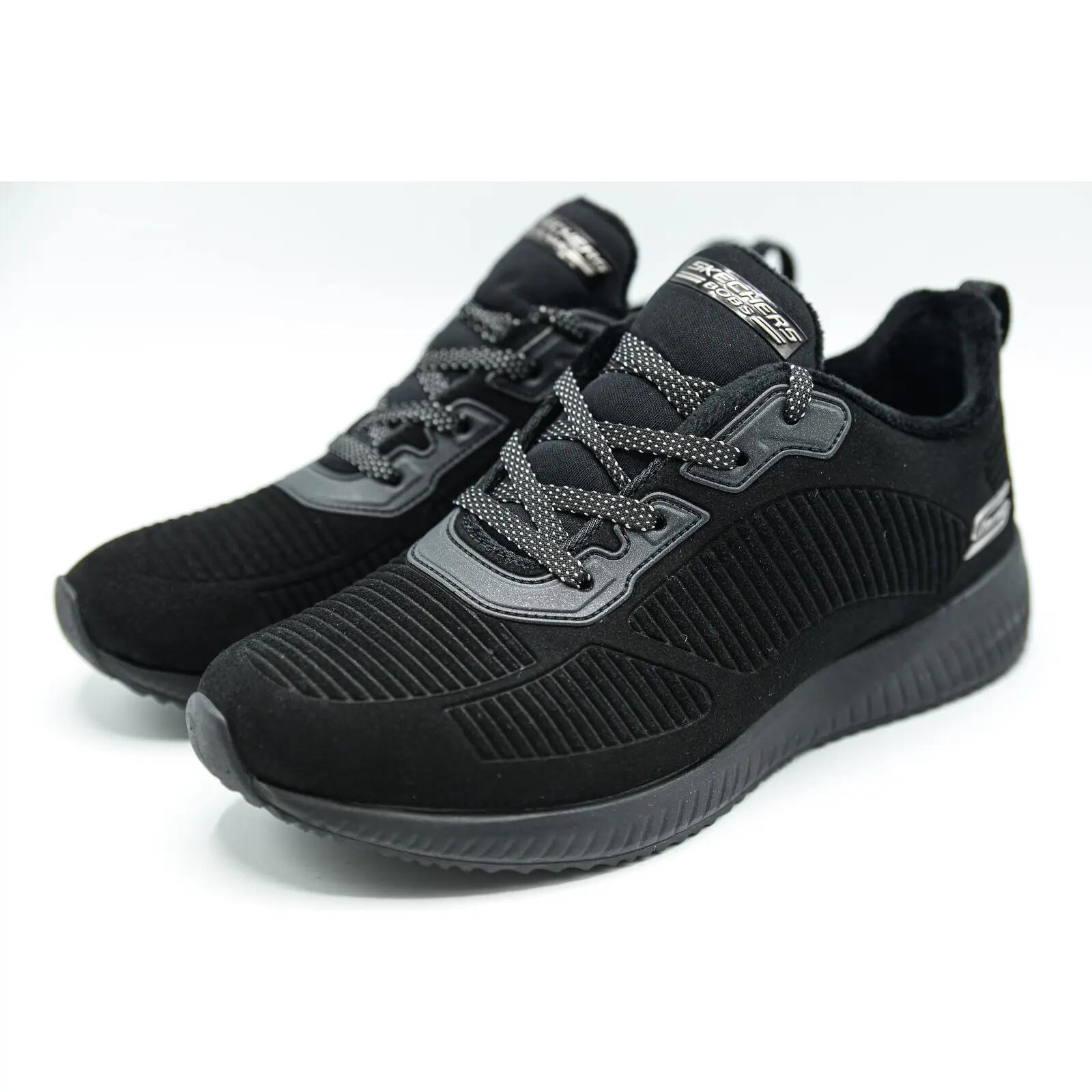 Women's Skechers Bobs Squad Black sneakers 3/5