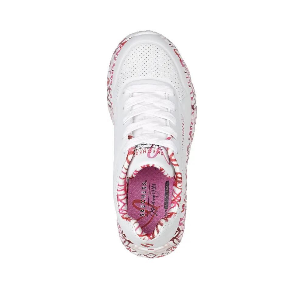 Chaussures Skechers Uno Lite Filles Blanc/Rouge/Rose 2/3