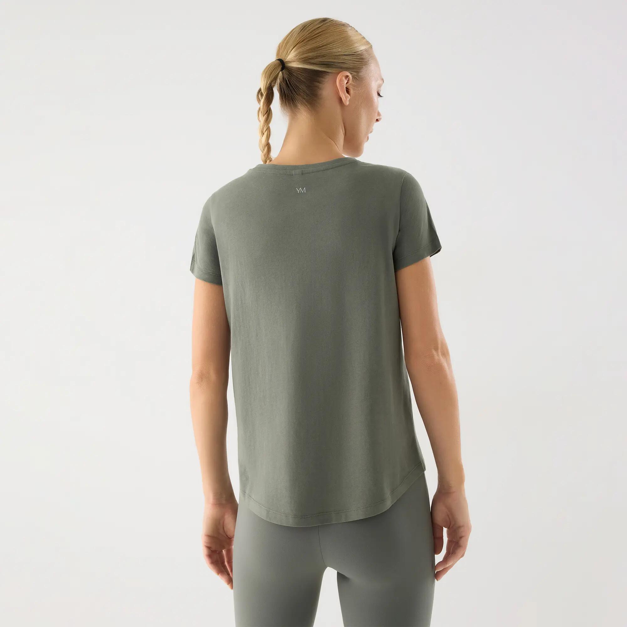 Camiseta algodón básica estilo deportivo verde 2/4