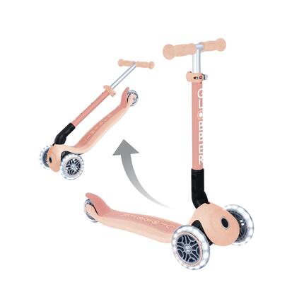 Trottinette 3 roues JUNIOR FOLDABLE LIGHTS ESSENTIAL - Pêche