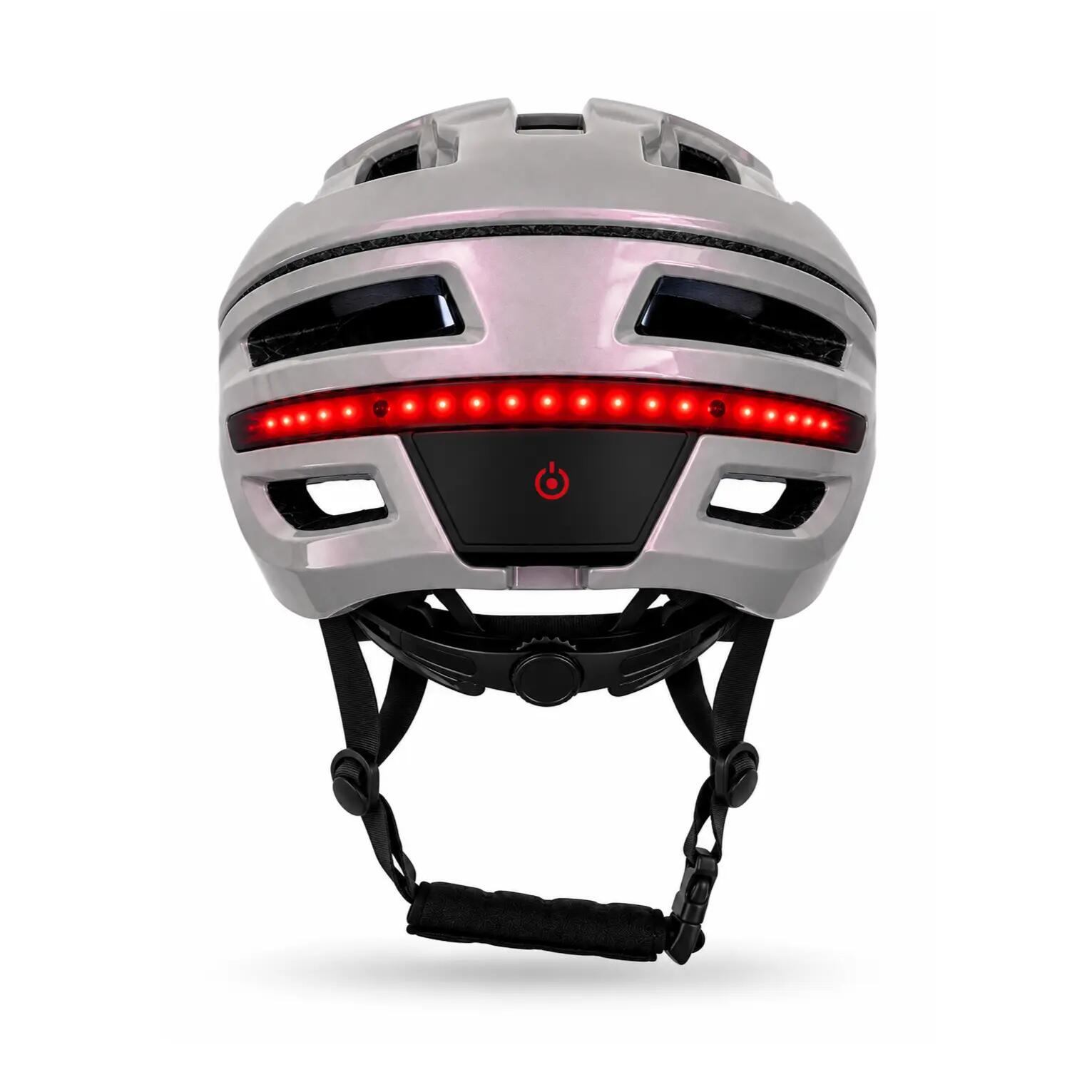 Fietshelm met Richtingsaanwijzers Parelmoer LED Verlichting 6/8