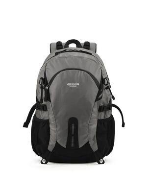 Aoking kryos unisex rugzak zwart polyester - ritssluiting en vakken
