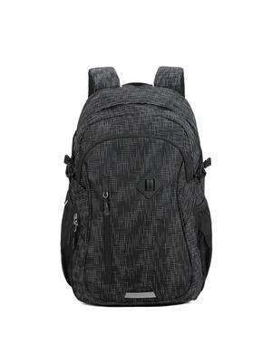 Aoking unisex rugzak zwart en geel - polyester met rits