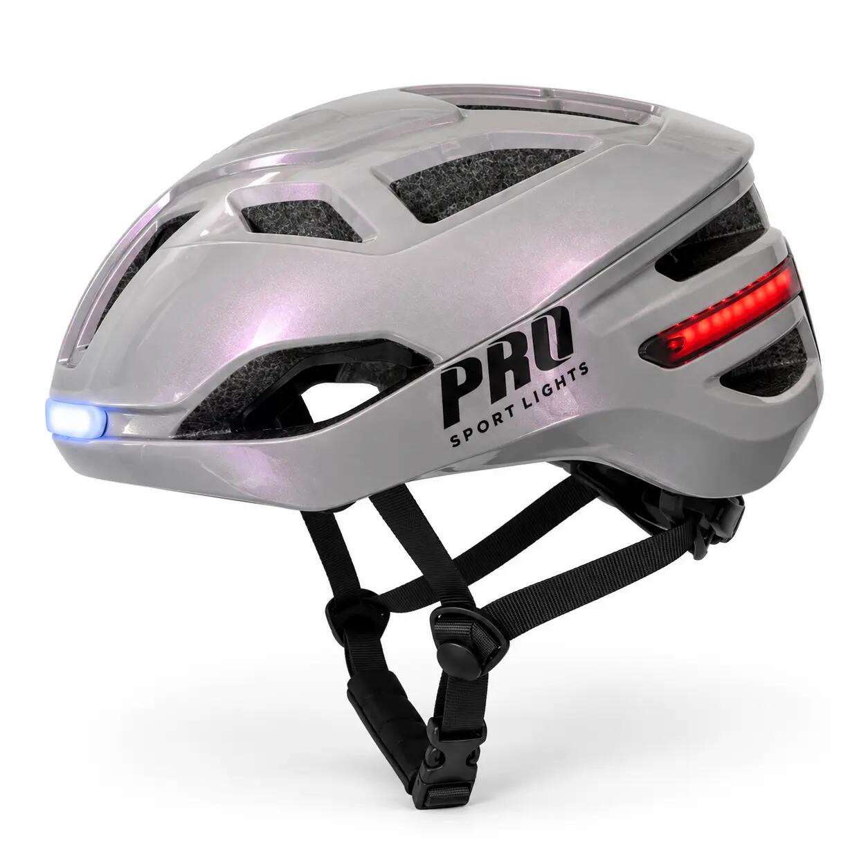 Fietshelm met Richtingsaanwijzers Parelmoer LED Verlichting 4/8