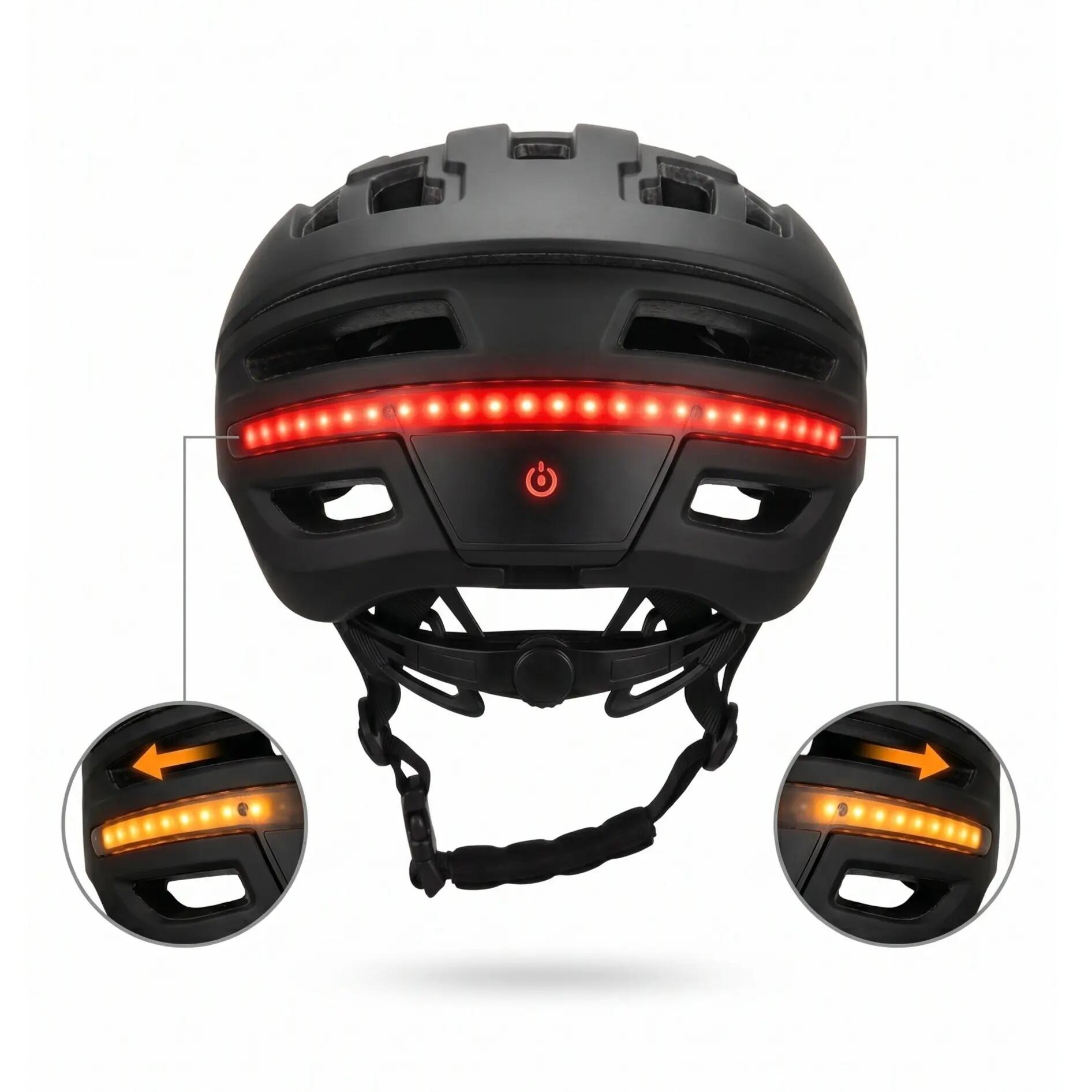 Fahrradhelm Signal Blinkern Smart-Helm mit LED-Beleuchtung Schwarz 3/9