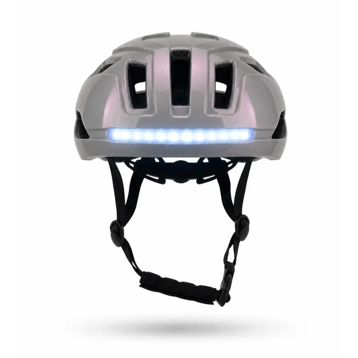 Fietshelm met Richtingsaanwijzers Parelmoer LED Verlichting 3/8