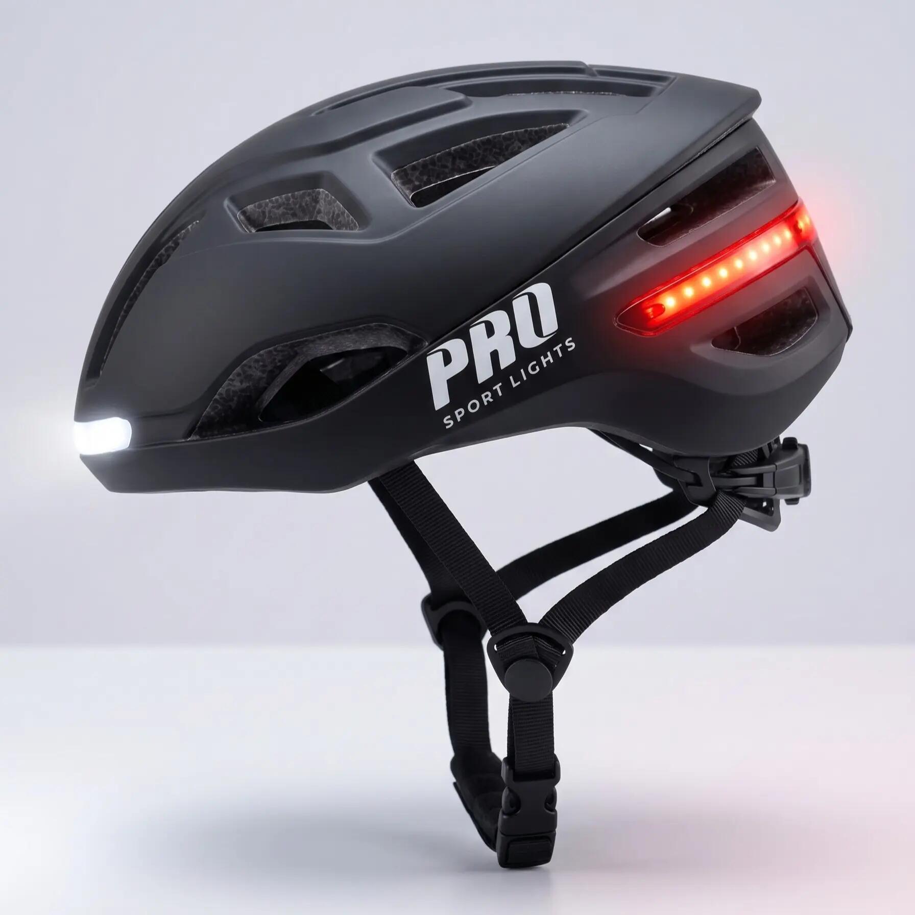 Fahrradhelm Signal Blinkern Smart-Helm mit LED-Beleuchtung Schwarz 2/9