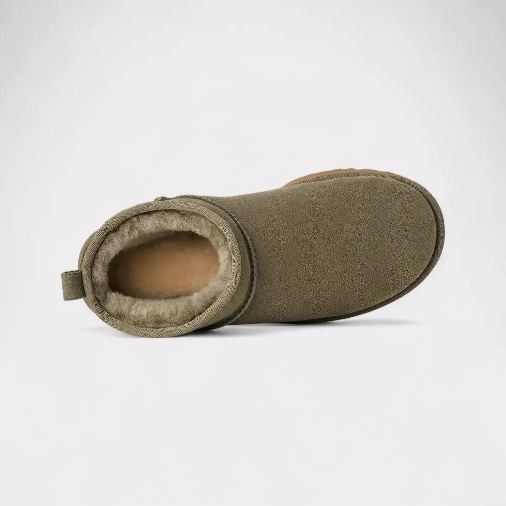 Bottines - Sport - Femme - Plates, cuir - Classic Ultra Mini II - Vert gris 5/7