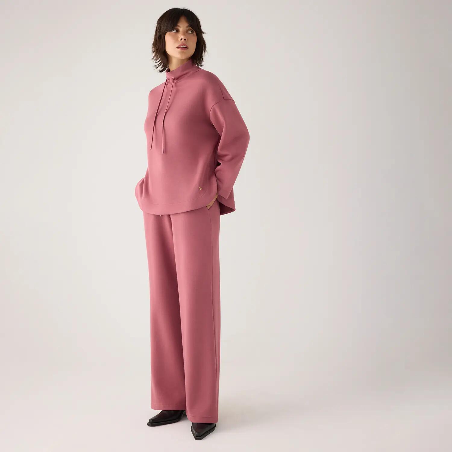 Jersey afelpado cuello alto con cordones rosa 6/7
