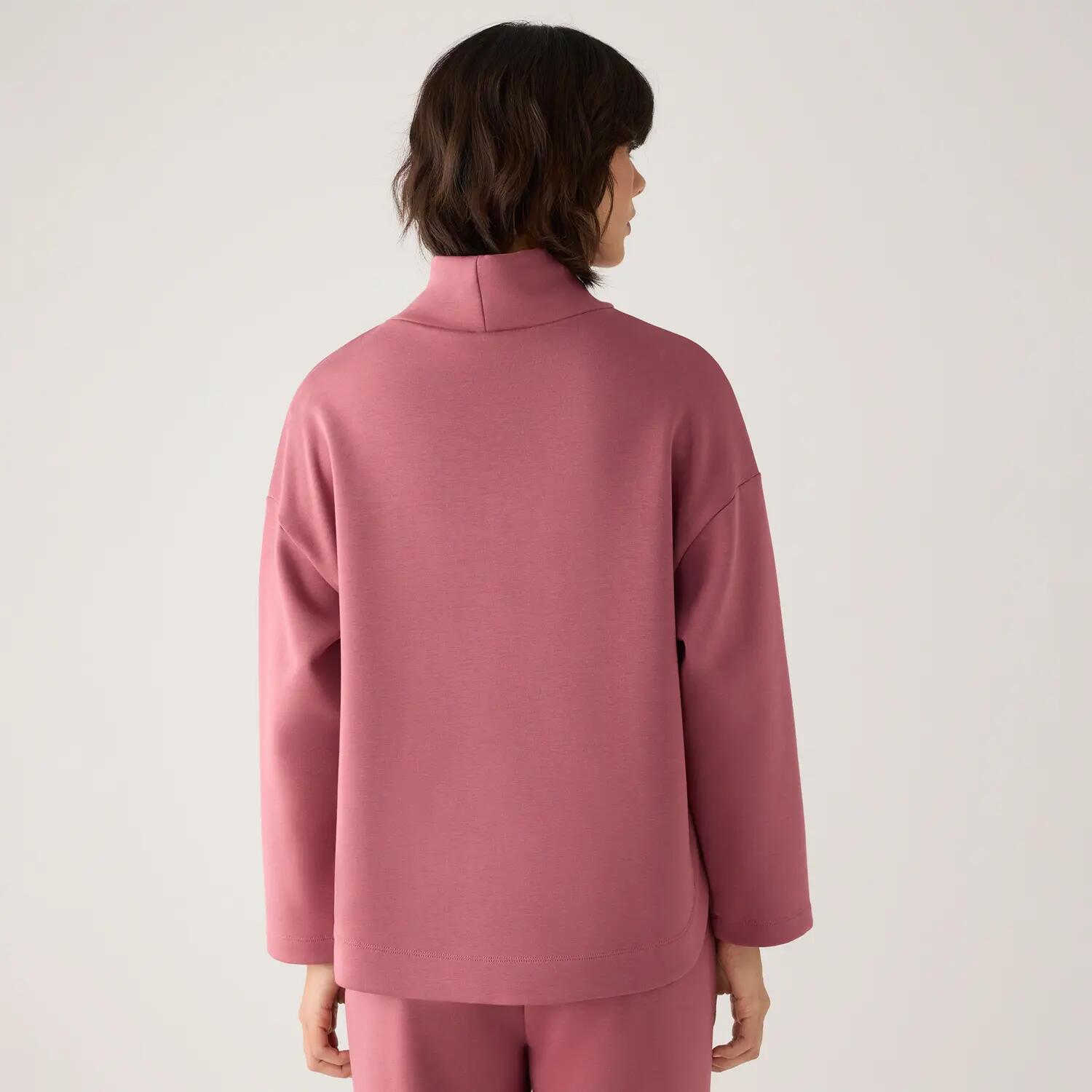 Jersey afelpado cuello alto con cordones rosa 3/7
