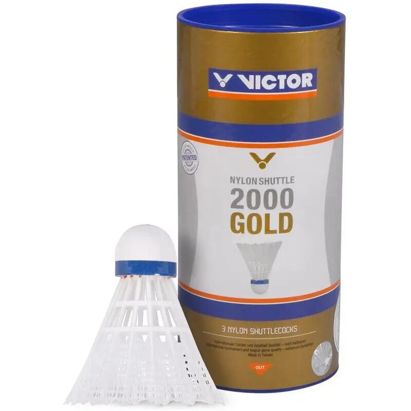 Victor 3 Badmintonbälle Shuttle 2000 weiß 1/3