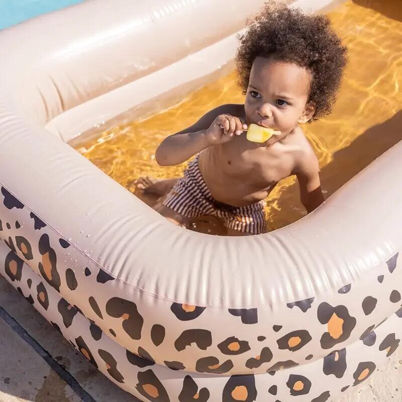 Swim Essentials Rechteckiger Swimming Pool 211 cm Leopard Beige 4/7