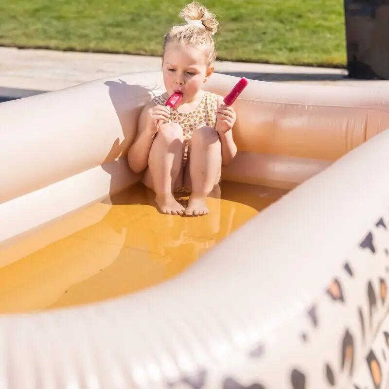 Swim Essentials Rechteckiger Swimming Pool 211 cm Leopard Beige 2/7