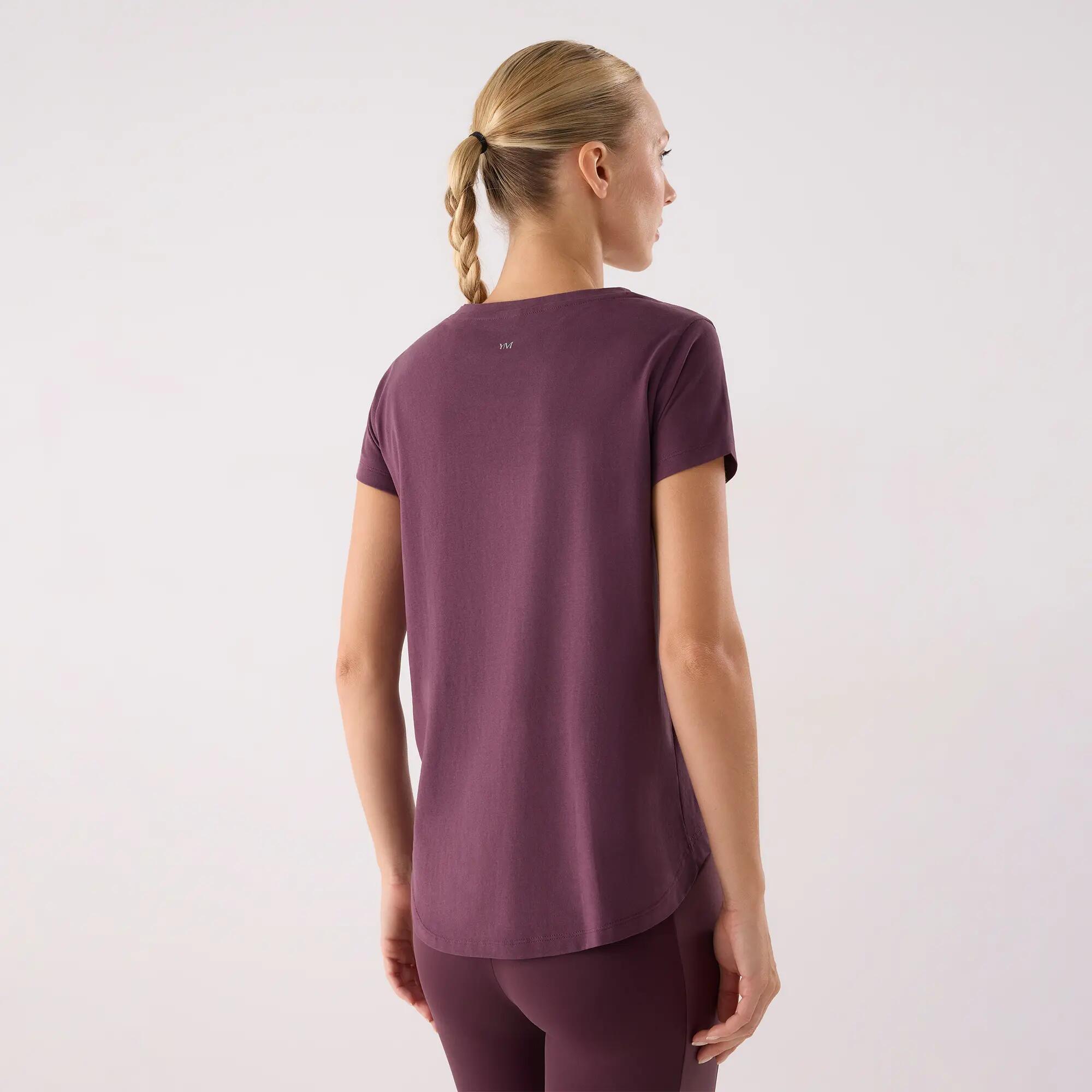 Camiseta algodón básica estilo deportivo burdeos 2/4