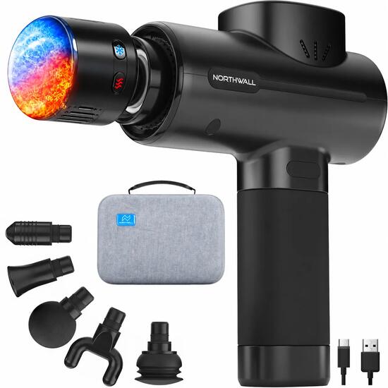 Massagepistole PRO mit Infrarot- und Kälte-Massageaufsatz – Massage Gun