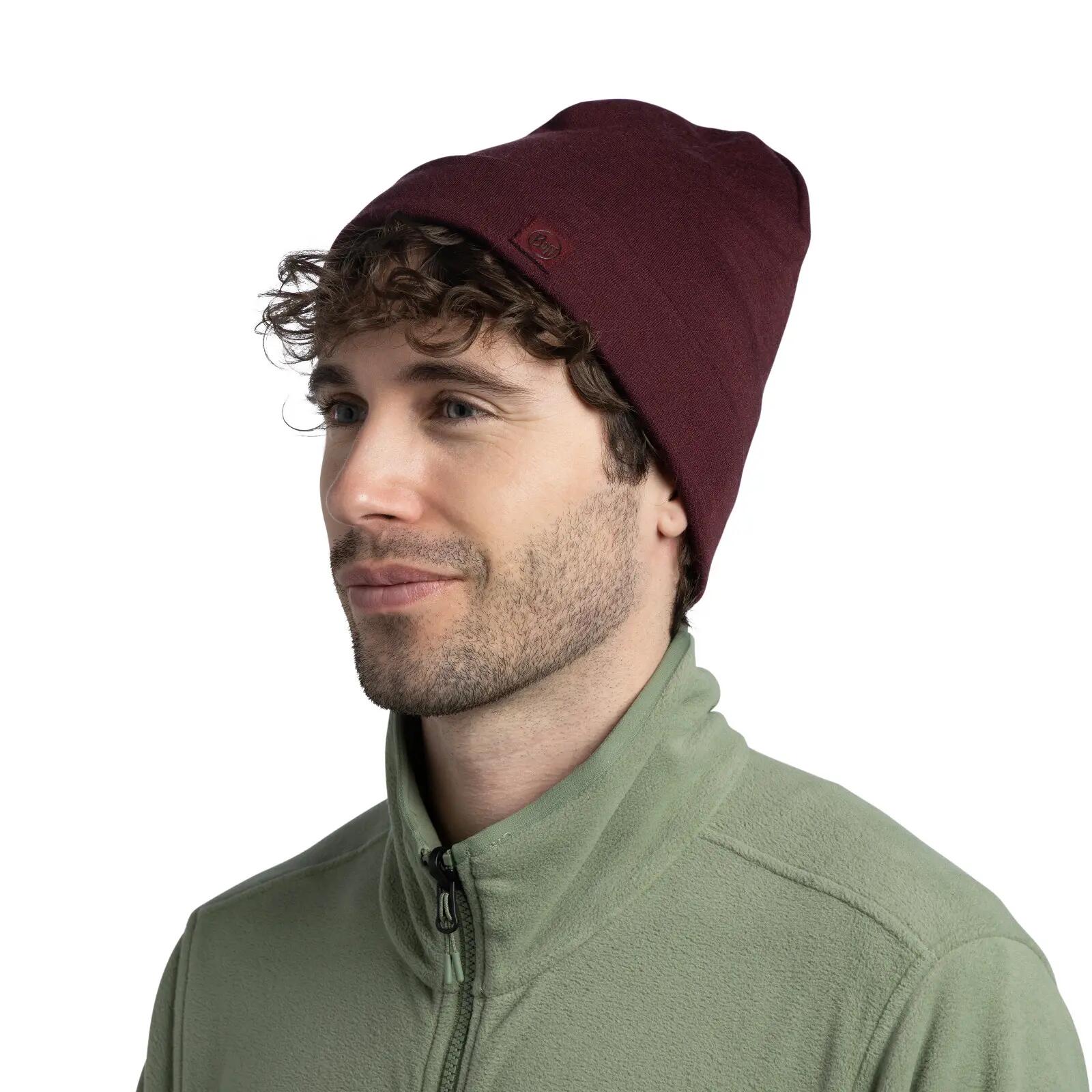 Bonnet Merino Heavyweight Unisex Buff Rouge TAILLE UNIQUE 4/7