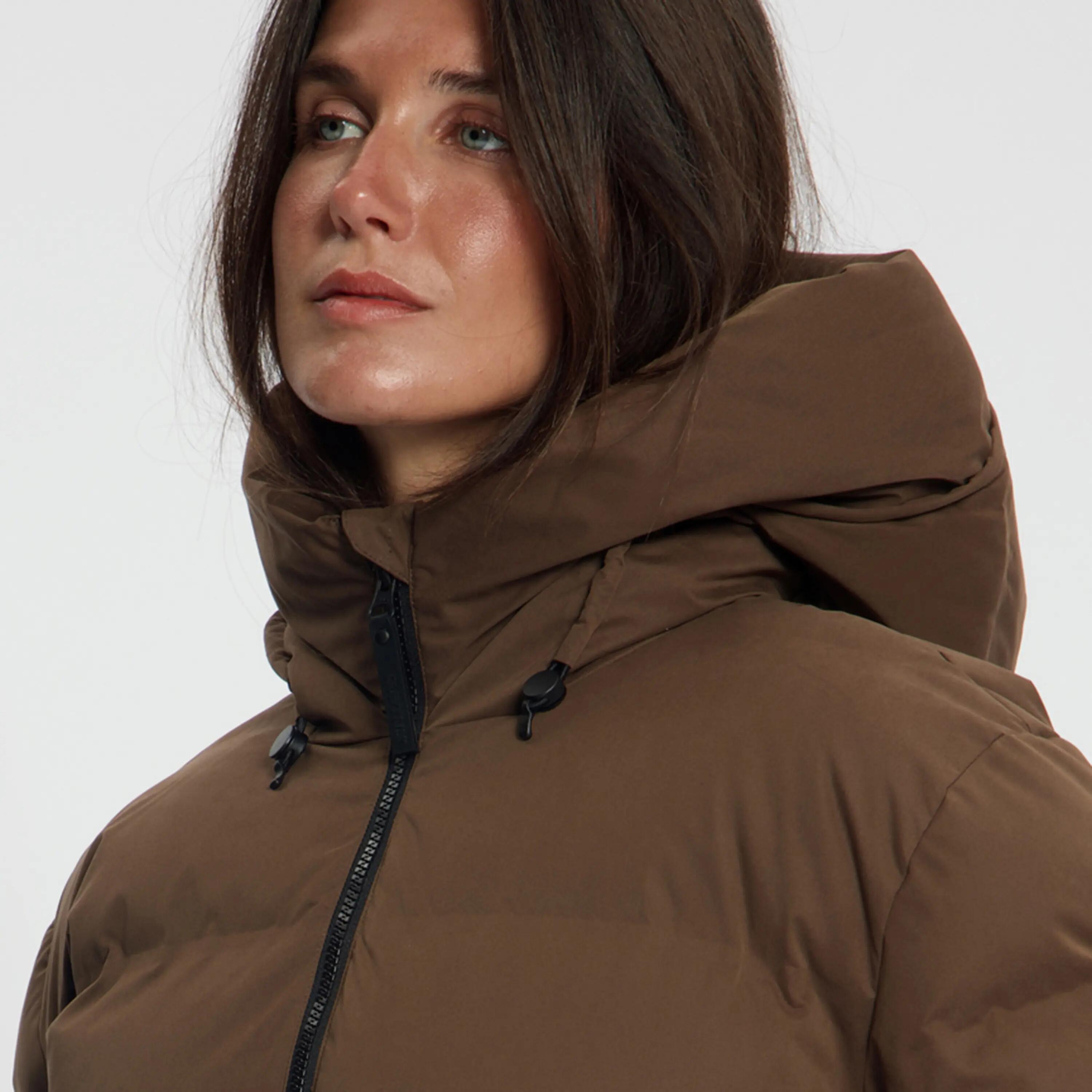 Odda Dames - Puffer winterjas - Waterdicht - Donkerbruin 4/8