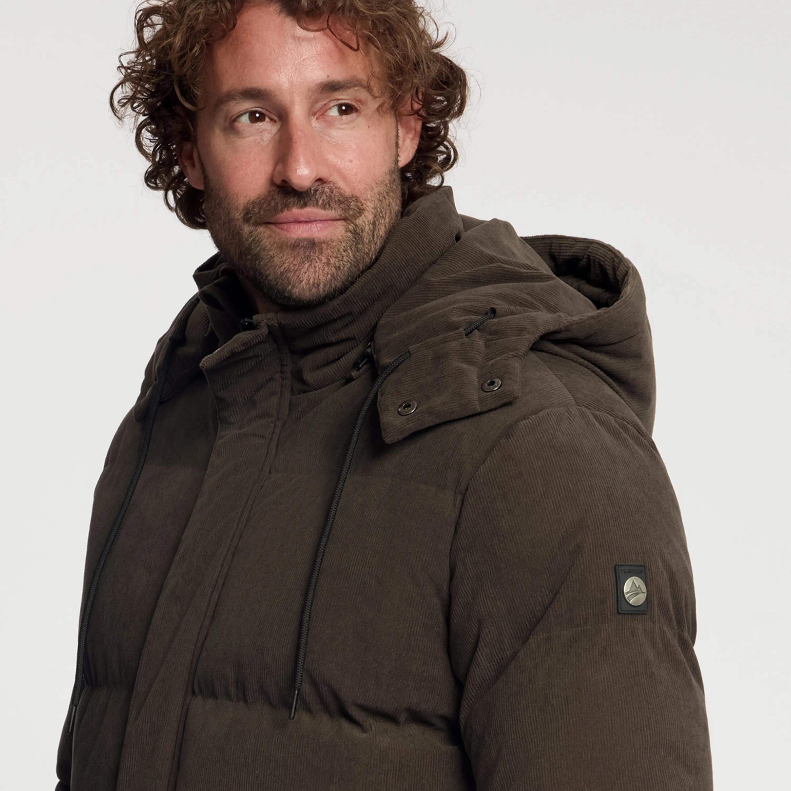 Ulf Herren – Daunen-Winterjacke – Cord – Dunkelbraun 3/8
