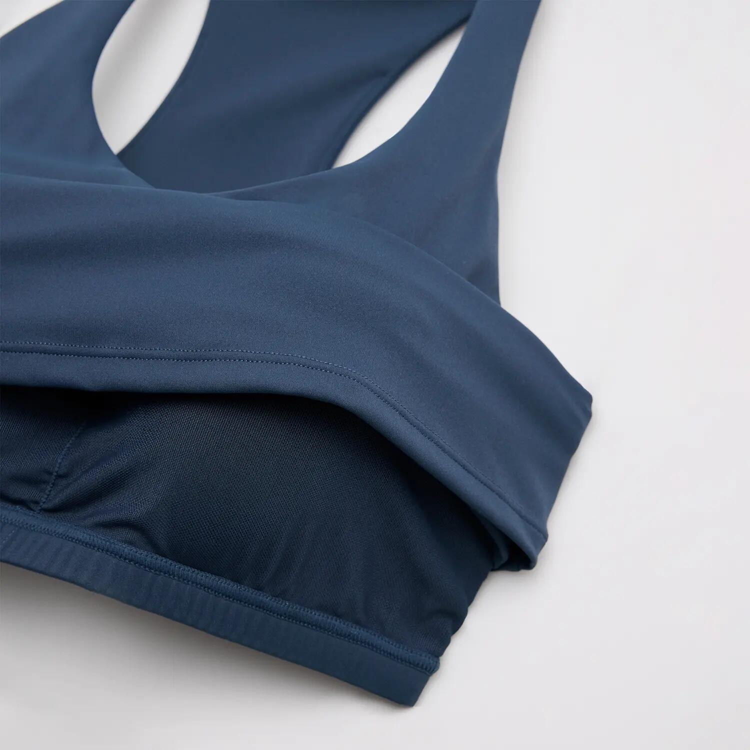 PRÉ-VENDA Camisola desportiva justa de mulher azul-marinho com top integrado 6/6