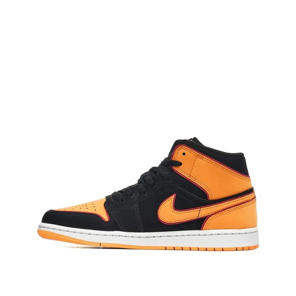 Chaussures - basket - unisexe - mid - jordan 1 - noir/orange 5/10