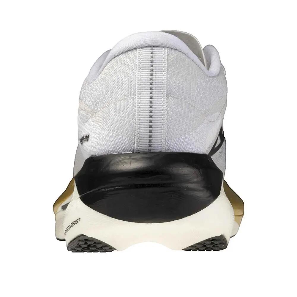 Sapatos de corrida Mizuno Hyperwarp Pro Branco/Preto/Dourado 2/7