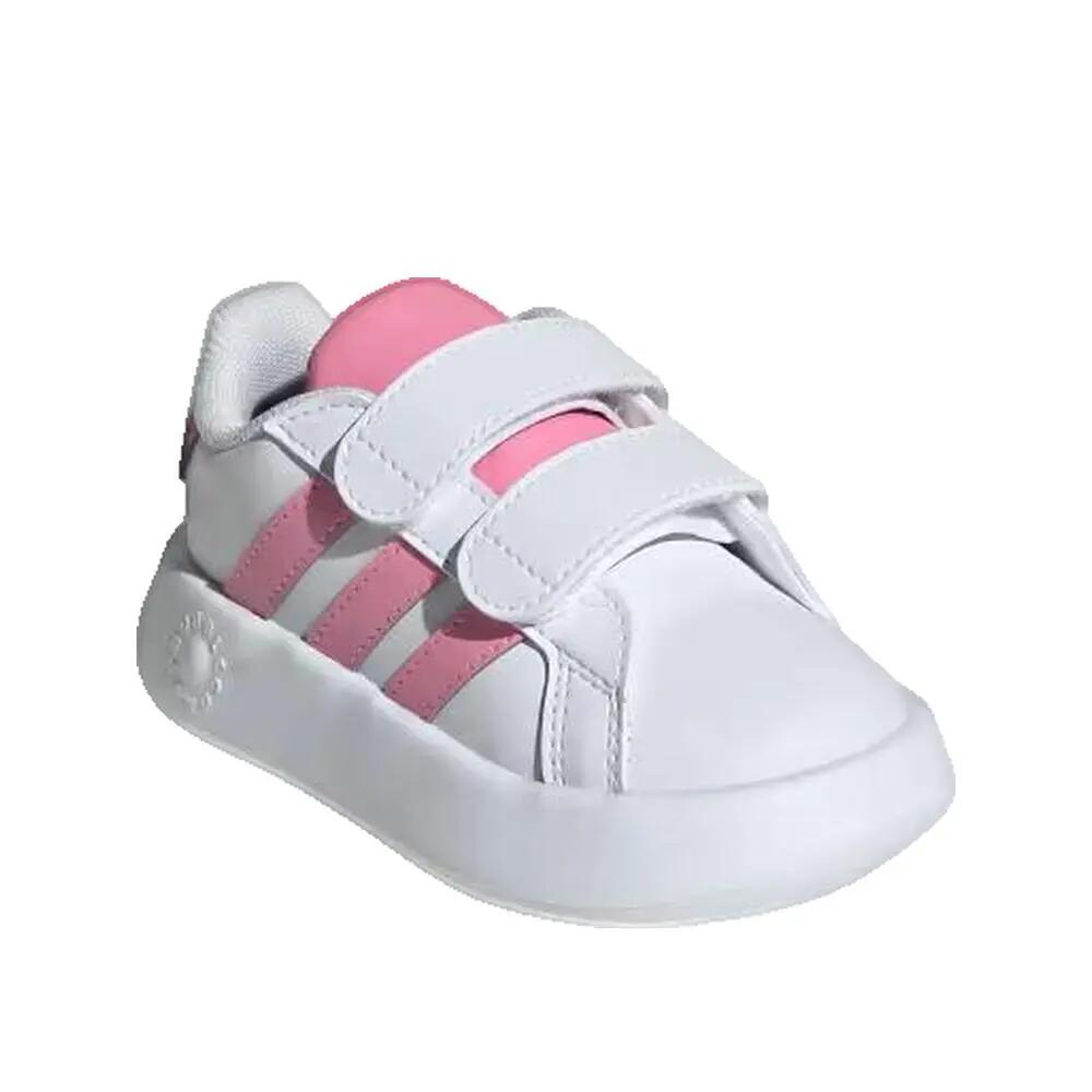 adidas Grand Court 2.0 Shoes White/Pink/Black 3/4