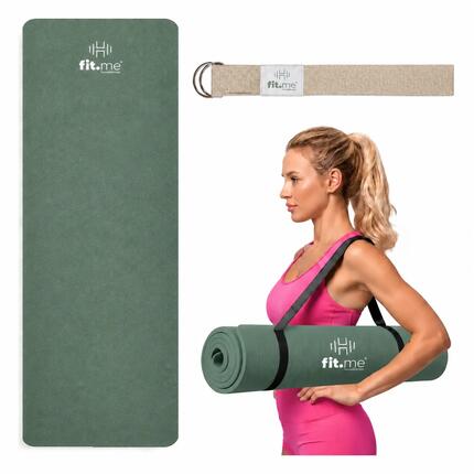 Mata do ćwiczeń i jogi NBR 1,5 cm, 182 × 60 cm, z paskiem do noszenia