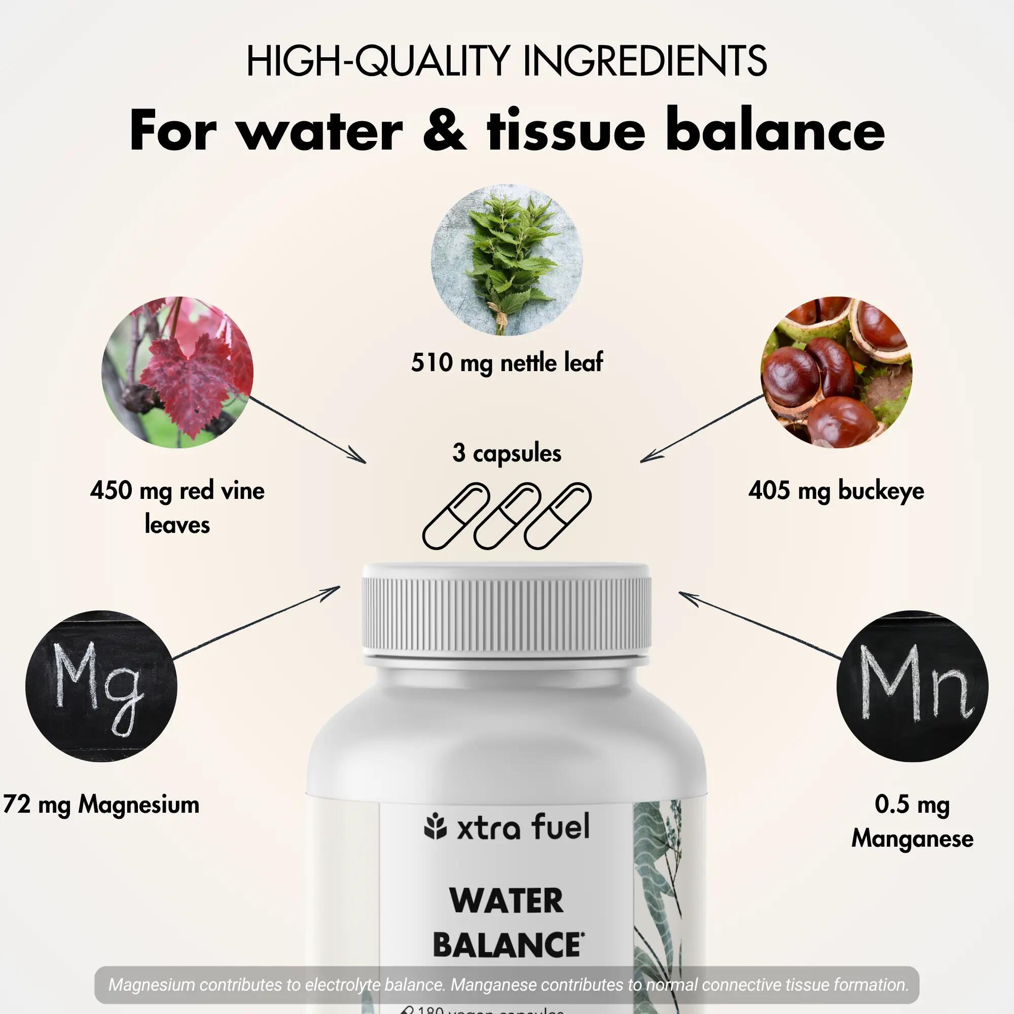 Water Balance mit Brennnessel, rotem Weinlaub und Rosskastanie 3/11