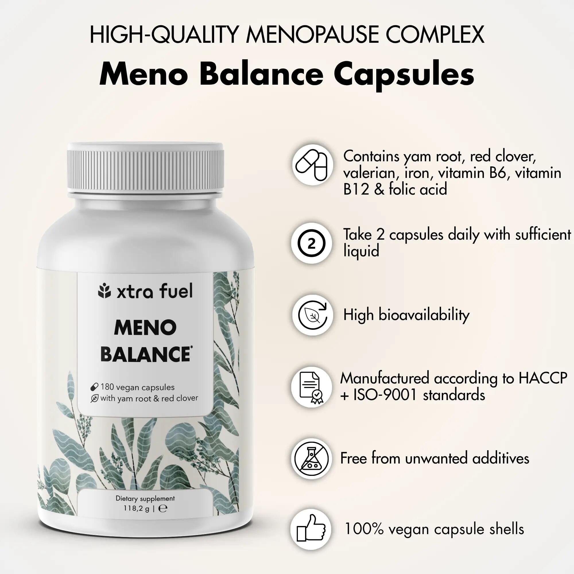 Meno Balance mit Yams, Rotklee, Baldrian und Eisen 3/10