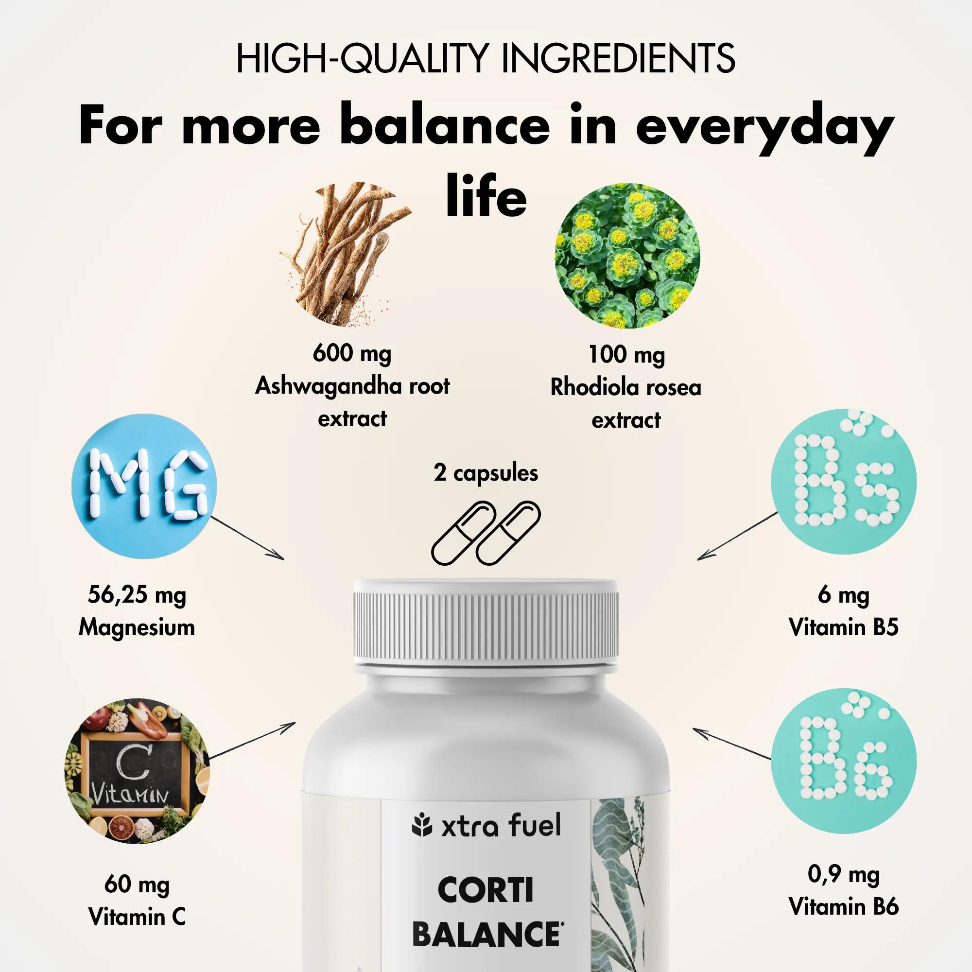 Corti Balance mit Ashwagandha, Rhodiola und Vitamin B6 3/12