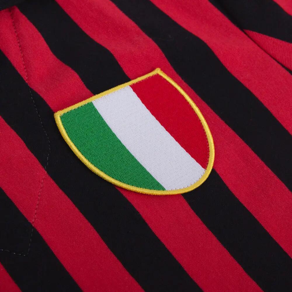 Maillot de football rétro - Homme - AC Milan 1963 - Manches Cortes - Noir/Rouge 3/5